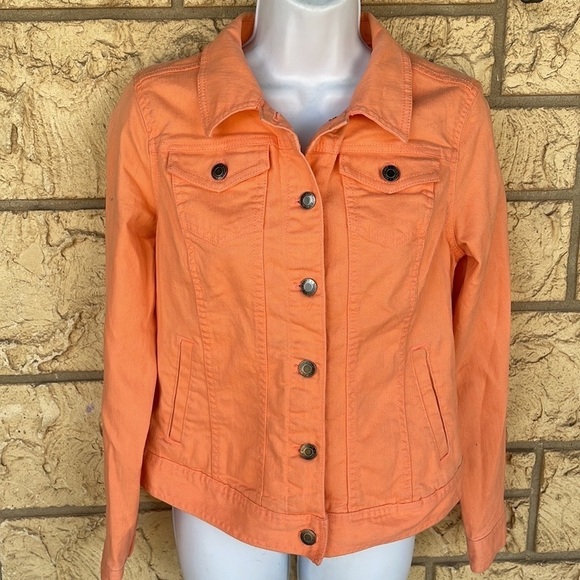 Relativity salmon, button up jacket, stretchy size small - Picture 7 of 7